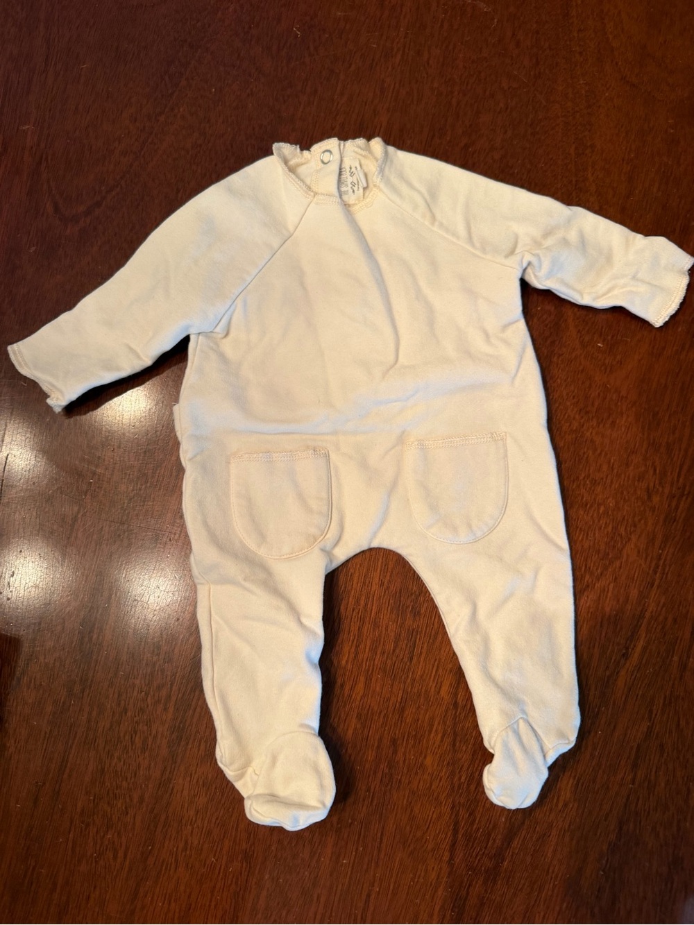 Cream Footed Baby One-Piece Romper - Soft Everyday Wear